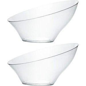 Disposable Angled Plastic Bowls Round Medium Serving Bowl, Elegant for Party's